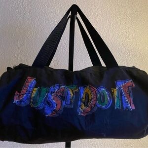 Colorful Logo Black Duffel Bag